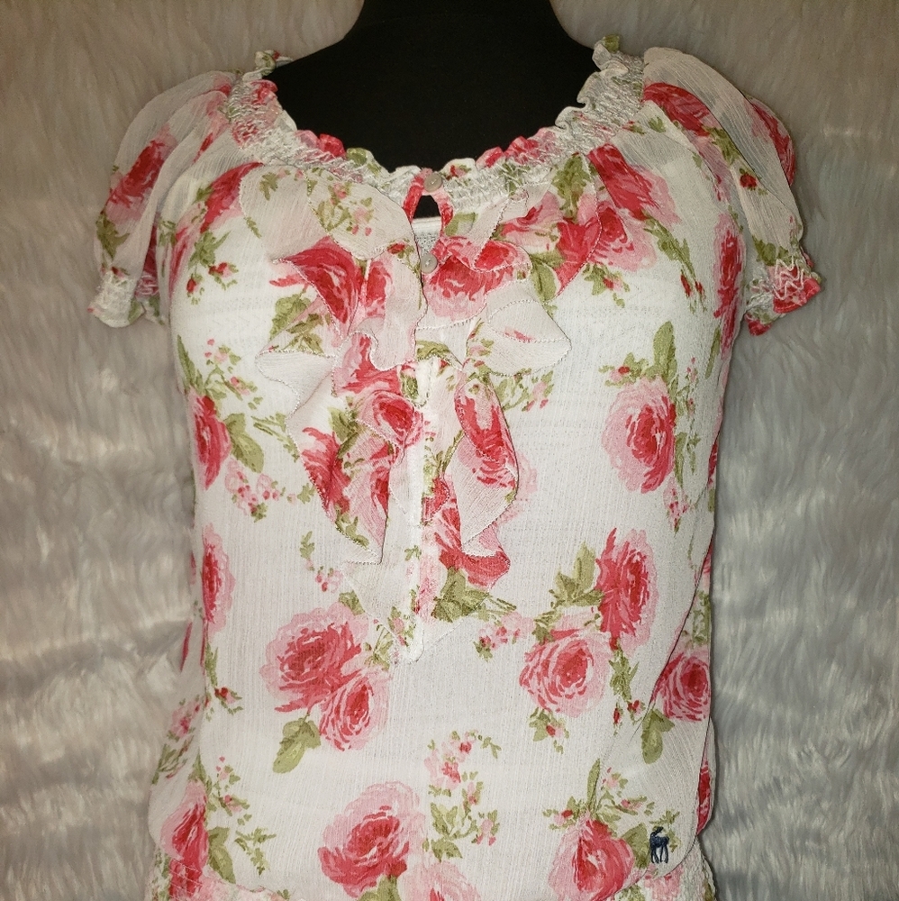 Abercrombie blouse with roses, and an aero cami